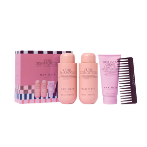 NAK Curl Trio Shampoo, Conditioner 350ml, Treatment 150ml & Hair Comb
