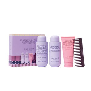 NAK HAIR - Platinum Blonde Trio Shampoo, Conditioner 350ml + Treatment 150ml