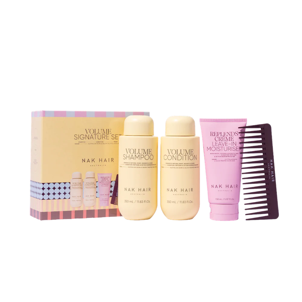 NAK Volume Trio Shampoo, Conditioner 350ml + Treatment 150ml + Hair Comb
